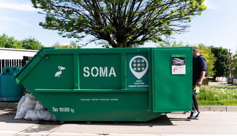 Container mobil Soma pentru colectarea deșeurilor periculoase din gospodării în Sibiu