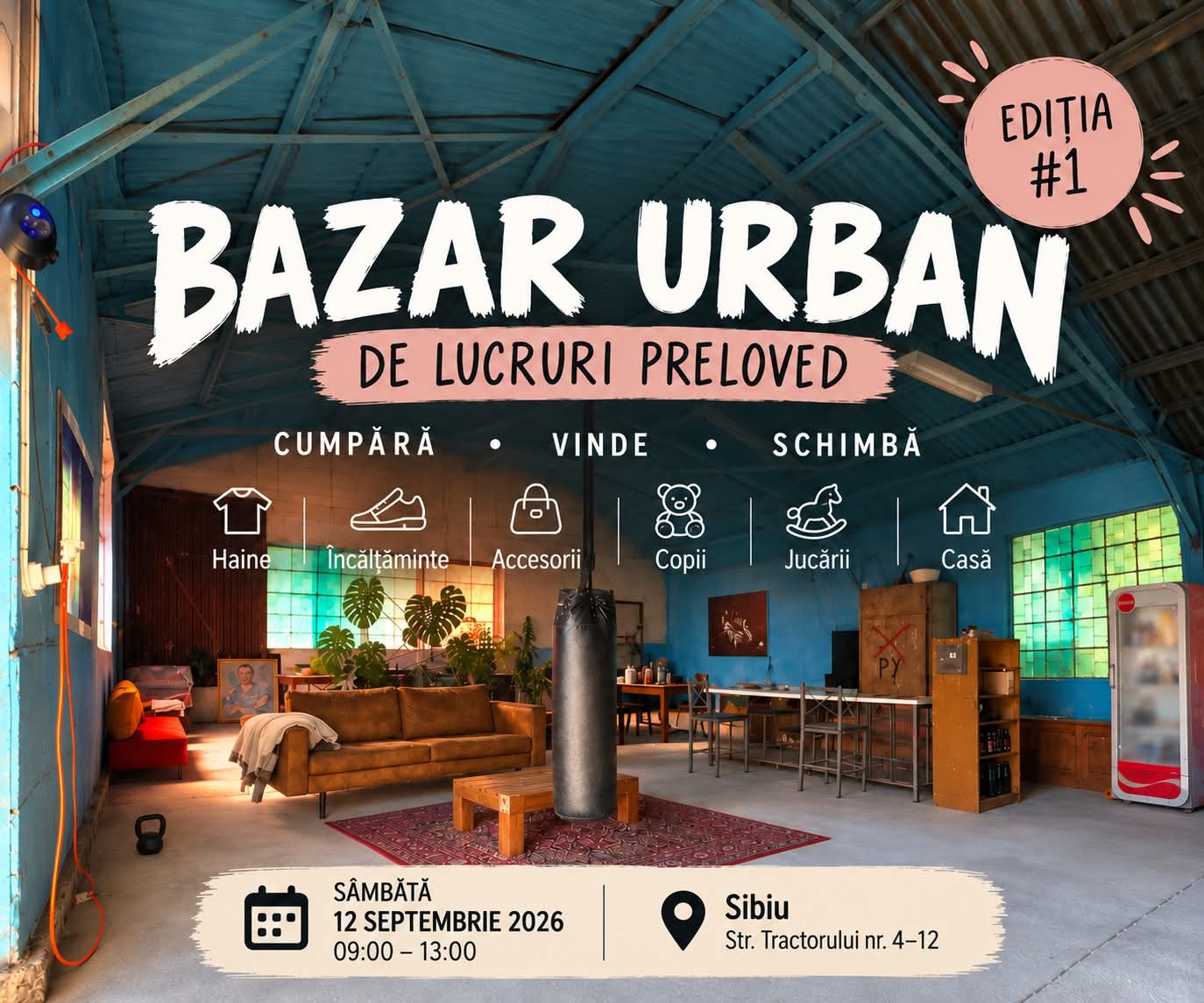 Cumpărături cu greutate în Sibiu: bazar caritabil pentru Sara Hanț și animalele fără stăpân
