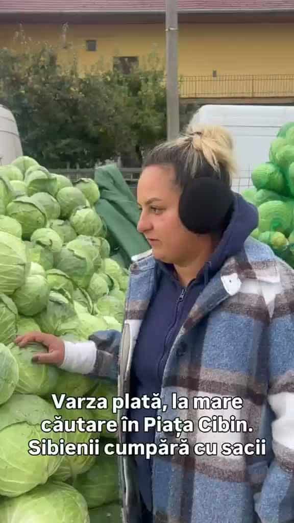 Sibienii cumpără varză cu sacii din Piața Cibin: cât costă kilogramul în plin sezon al murăturilor — VIDEO